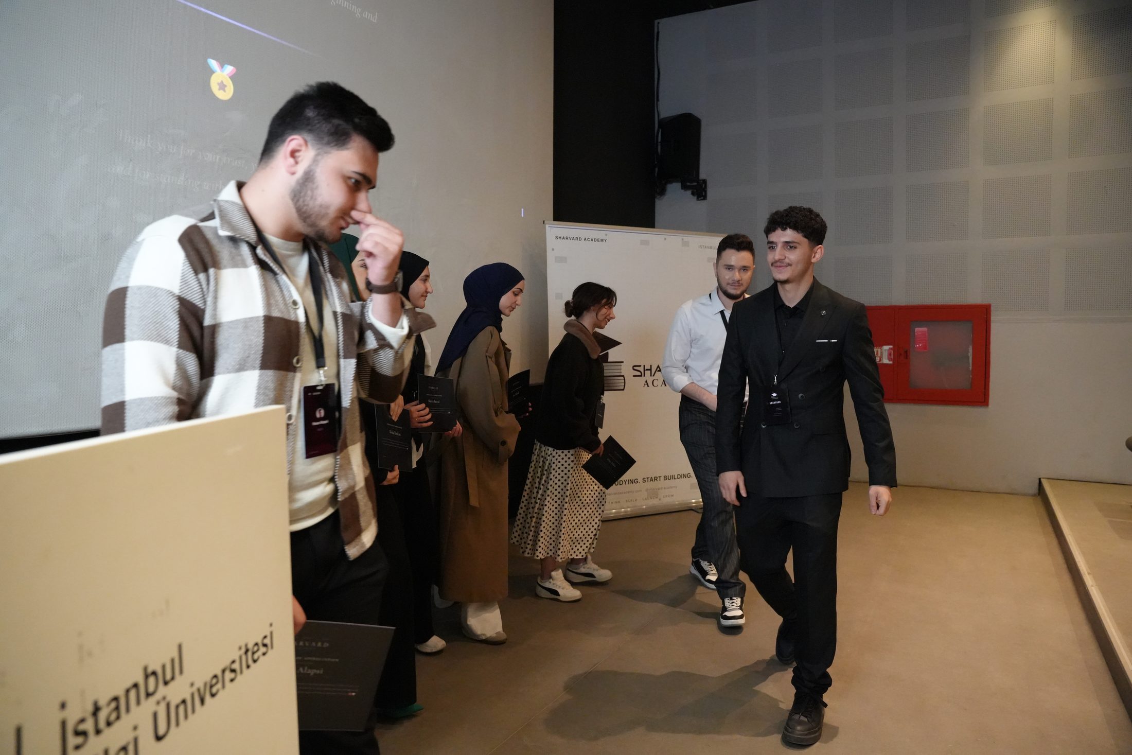 Students receiving certificates