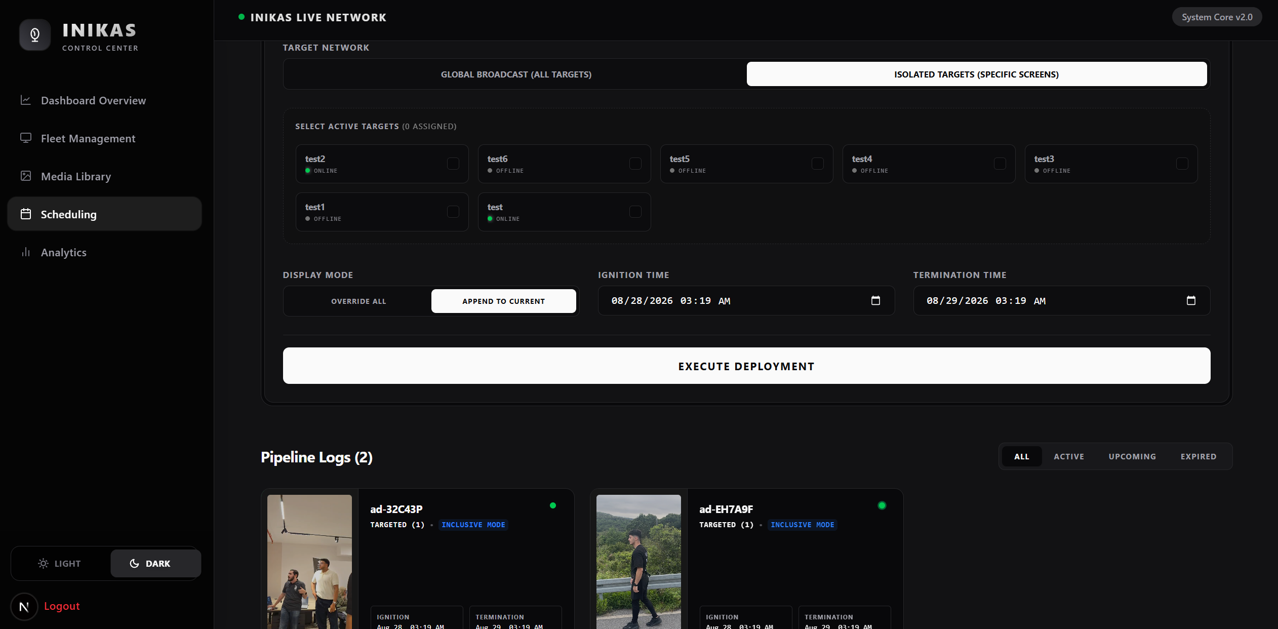 INIKAS TECH — scheduling and deployment