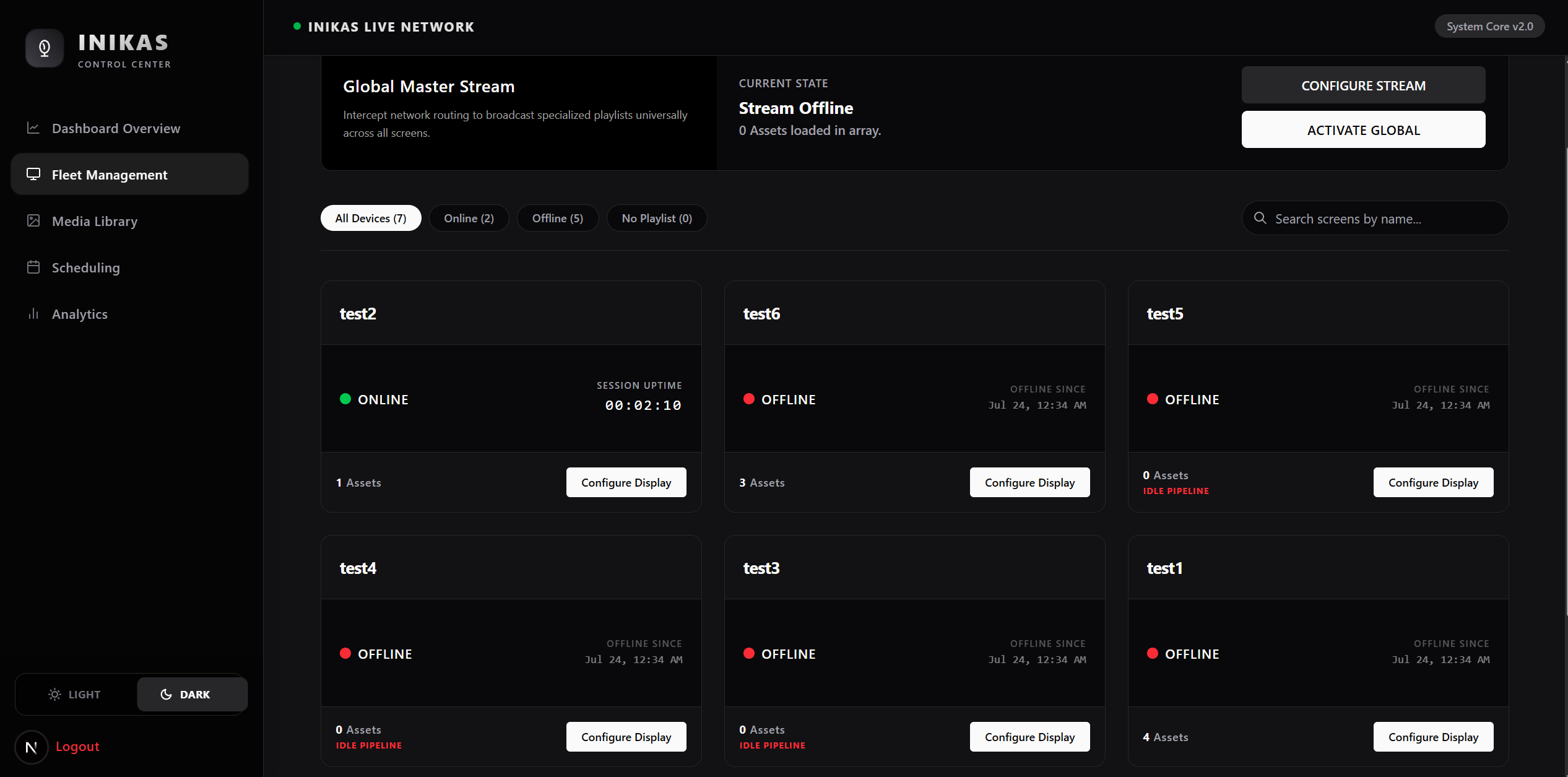 INIKAS TECH — fleet and screen management